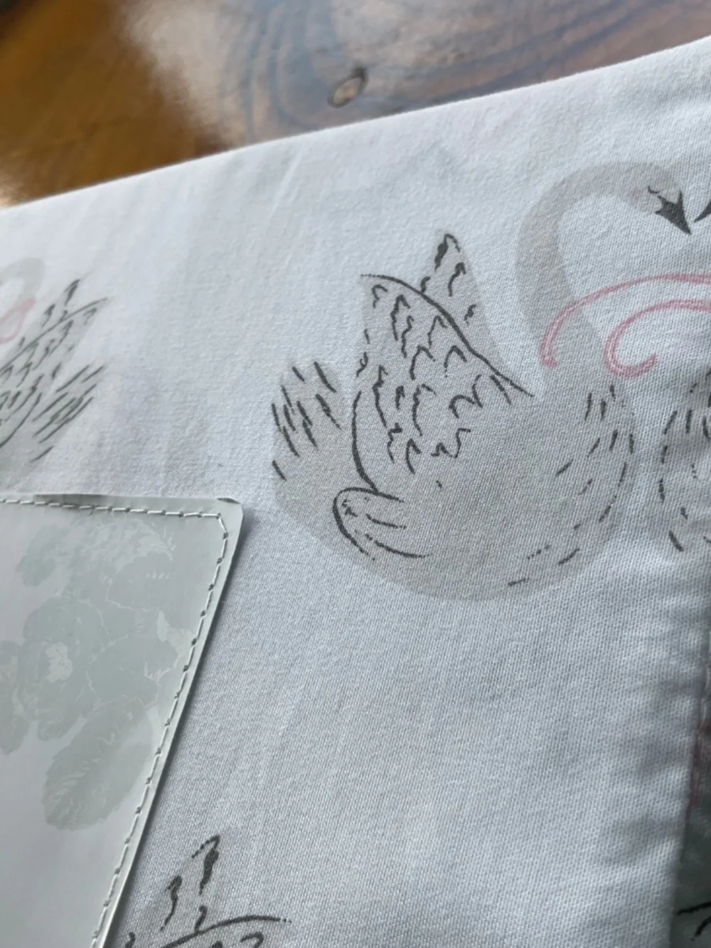 Shabby Chic Full Size Sheet Set White with Swan Hearts and Bows